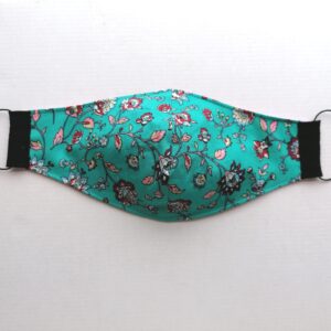 Kids Turquoise Floral Face Mask - Image 2