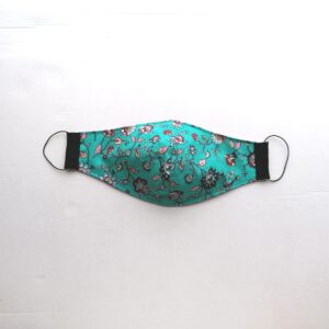 Kids Turquoise Floral Face Mask