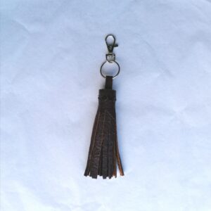 Mahogony Leather Tassel Keyring