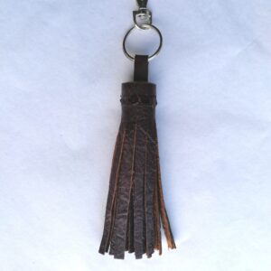Mahogony Leather Tassel Keyring - Image 3