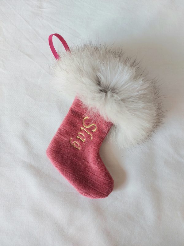 Slag, Bitch, Prick Embroidered Mini Christmas Stocking Decoration