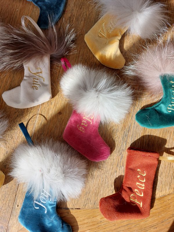 Personalised Embroidered Mini Christmas Stocking Decoration - Image 2