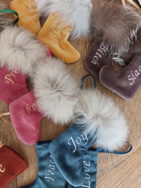 Slag, Bitch, Prick Embroidered Mini Christmas Stocking Decoration - Image 3